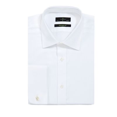 J by Jasper Conran Big and tall designer white tailored textured shirt